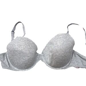 VS PINK Women's T-Shirt Lightly Lined Bra Gray Size‎ 34DD Multi Strap Underwire